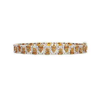 3.22 Carat TW Fancy Brown and White Diamonds in Patterned 18K White and Yellow Gold Bracelet | 7 inches – Assay Jewelers