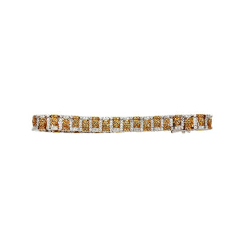 3.22 Carat TW Fancy Brown and White Diamonds in Patterned 18K White and Yellow Gold Bracelet | 7 inches – Assay Jewelers