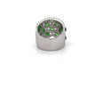 3.25 Carat Tsavorite Garnet & Diamond Platinum Wavy Wide Band Ring