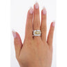 3.28 Carat TW Natural Radiant Cut Fancy Yellow Diamond 3-Stone Ring in 18K White Gold