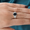 3.29 Carat Oval Blue Sapphire & Diamond in Platinum Engagement Ring