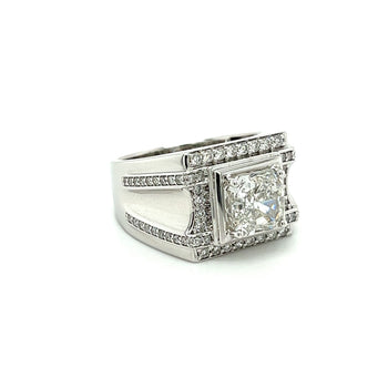 3.41 Carat Lab Diamond Mens Cluster Ring in 18K White Gold – Assay Jewelers