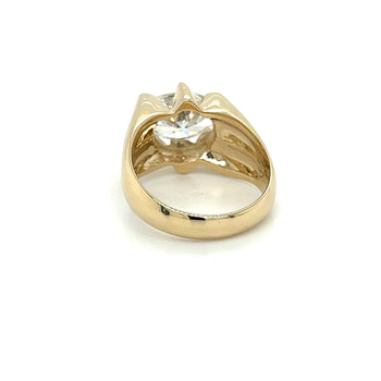 3.5 Carat Lab Diamond Oval Cut Solitaire Mens Ring in 14K Yellow Gold – Assay Jewelers