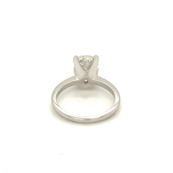 Bague solitaire Coussin en diamant de laboratoire 3,50 carat, G, VS2, or blanc 18k – Assay Jewelers