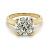 3.59 Carat Round Cut Lab Grown Diamond Solitaire Ring in 14K Yellow Gold