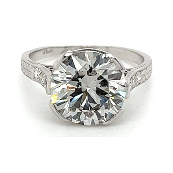 Ring con diamante coltivato in laboratorio da 3,72 carati, incastonatura in platino a mezza lunetta – Assay Jewelers