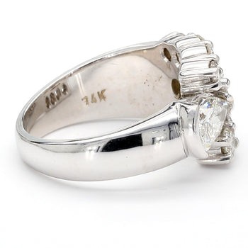 3.75 Carat Pear & Round Diamond 14K White Gold East West Bypass Cluster Ring – Assay Jewelers