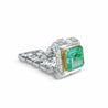 3.75 carat mens Colombian Emerald in Platinum ring setting