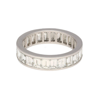 3.95 Carat Emerald Diamond Channel Set Platinum 950 Full Eternity Wedding Band – Assay Jewelers