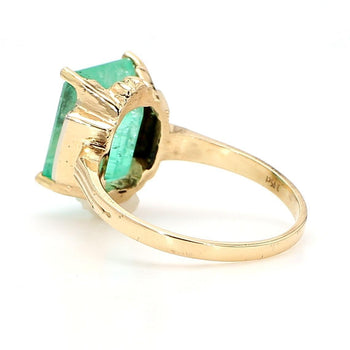 3.95 Carat Emerald & Diamond Milgrain Vintage 14K Gold Ring – Assay Jewelers