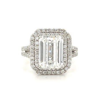 4 CARAT, couleur F, pureté VS1. Bague de fiançailles en or blanc avec diamant de laboratoire taille émeraude – Assay Jewelers
