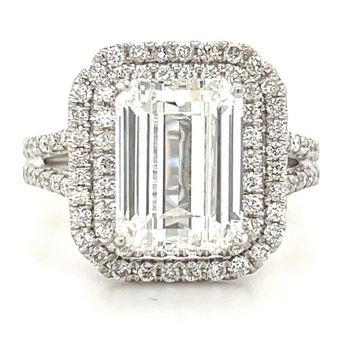 4 CARAT, F color, VS1 clarity. Emerald Cut Lab Diamond Engagement White Gold Ring – Assay Jewelers