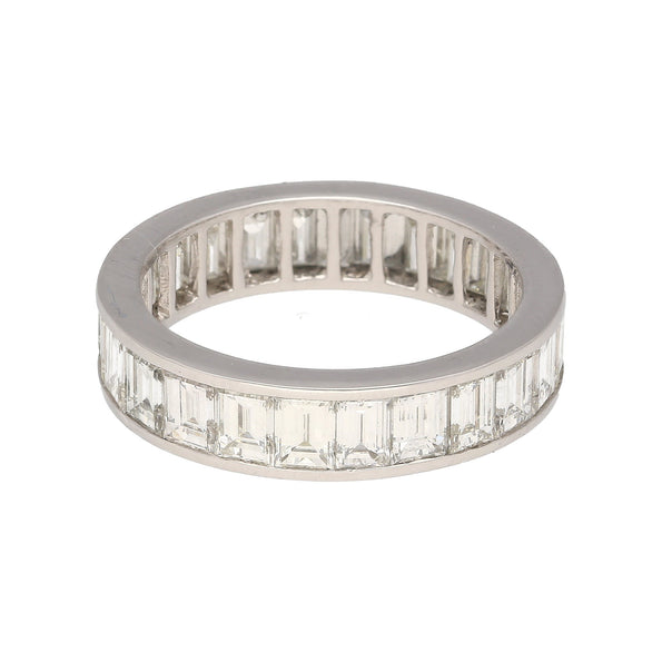 4 Carat Baguette Cut Natural Diamond Wedding Band Ring in Platinum Channel Setting