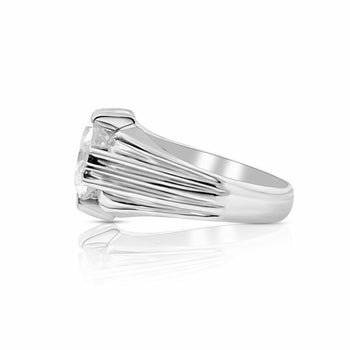 4 Carat Round White Diamond Solitaire Mens Platinum Ring – Assay Jewelers