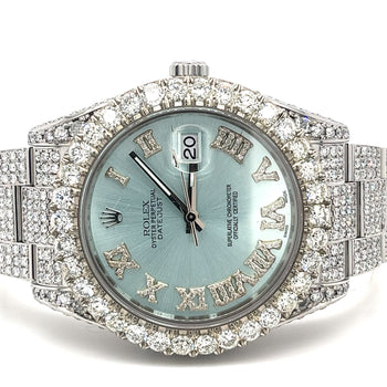 Orologio Rolex Datejust 41 mm con quadrante azzurro e numeri romani, anno 2010 – Assay Jewelers