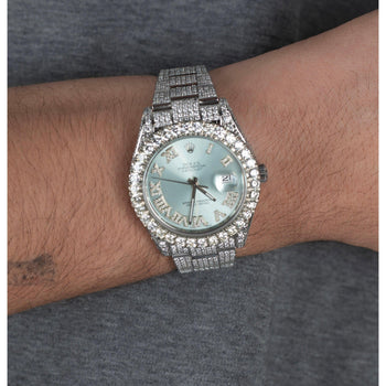 Orologio Rolex Datejust 41 mm con quadrante azzurro e numeri romani, anno 2010 – Assay Jewelers