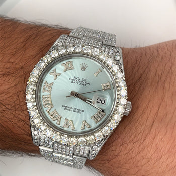 Orologio Rolex Datejust 41 mm con quadrante azzurro e numeri romani, anno 2010 – Assay Jewelers