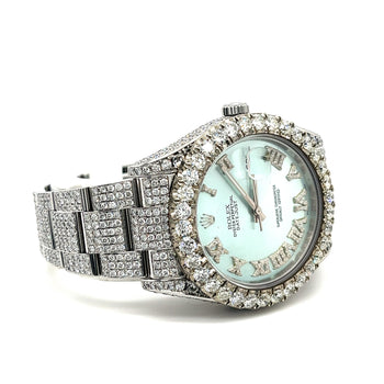 Orologio Rolex Datejust 41 mm con quadrante azzurro e numeri romani, anno 2010 – Assay Jewelers