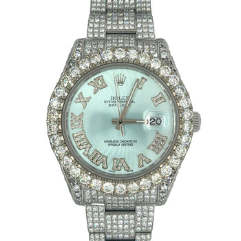 Orologio Rolex Datejust 41 mm con quadrante azzurro e numeri romani, anno 2010 – Assay Jewelers