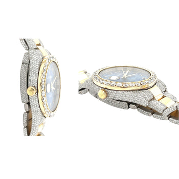 Rolex DateJust homme 42 mm bicolore avec lunette/bracelet sertis de diamants – Assay Jewelers