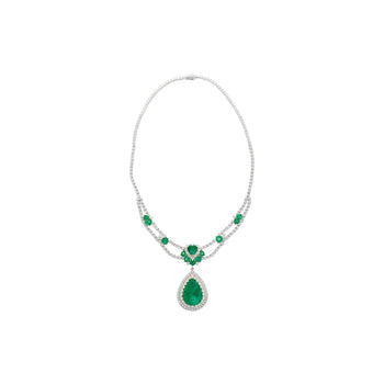 45.58 Carat TW Colombian Emerald & Diamond Chandelier Drop Necklace – Assay Jewelers