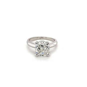 4,05 carats Bague solitaire en diamant de laboratoire taille Coussin, couleur F, pureté VS1 – Assay Jewelers