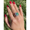 4.30 carat natural Colombian Emerald in Diamond cluster ring