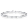 4.7 Carat Princess Cut Diamond Half Bezel Tennis Bracelet in 18K White Gold 7"