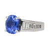 4.71ct Oval Cut SriLanka Sapphire Diamond 18KWhite Gold Ring