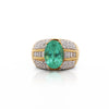 4.9 Carat Oval Colombian Emerald & Diamond 18K Gold Dome Ring