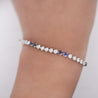 5 Carat Blue Sapphire & Lab Grown Diamond 3-Prong Tennis Bracelet