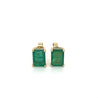 5 Carat Emerald Cut Emerald 14K Gold Stud Earrings