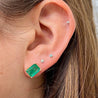 5 Carat Emerald Cut Emerald 14K Gold Stud Earrings