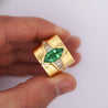 5 Carat Marquise Emerald & Baguette Diamond Channel 18K Gold Vintage Ring