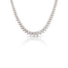 5 Carat Round Cut Diamond Platinum 2-Row Teardrop Tennis Necklace