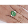 5.03 Carat Natural Jade and diamond Filigree Cathedral Platinum Ring