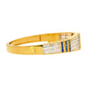 5.09 Carat Blue Sapphire and Diamond Bangle Bracelet in 18k Yellow Gold