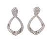 5.1 Carat Pave Diamond 14K White Gold Open Clip-On Drop Earrings