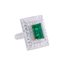 5.17ct Colombian Emerald & Baguette Diamond Art Deco Frame Ring