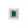 5.17ct Colombian Emerald & Baguette Diamond Art Deco Frame Ring