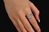 5.53 Carat Emerald Cut Lab Grown Diamond Half Bezel White Gold Ring