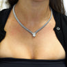 5.62 Carat Pear Diamond Solitaire Drop Pendant Necklace 18K White Gold