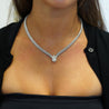 5.62 Carat Pear Diamond Solitaire Drop Pendant Necklace 18K White Gold