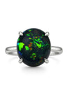 6 Carat Australian Black Opal in a 4-Prong White Gold Mounting