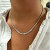 6 Carat Natural Diamond Riviera Graduated Tennis Necklace Platinum 17" 4-Prong