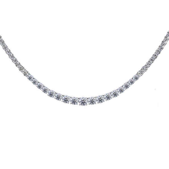 6 Carat Natural Diamond Riviera Graduated Tennis Necklace Platinum 17" 4-Prong