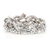 60 Carat Baguette & Round Cut Diamond in Platinum Retro Scroll Design Bracelet