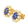 6.28ct Royal Ceylon Blue Sapphire Diamond Halo Stud Earrings