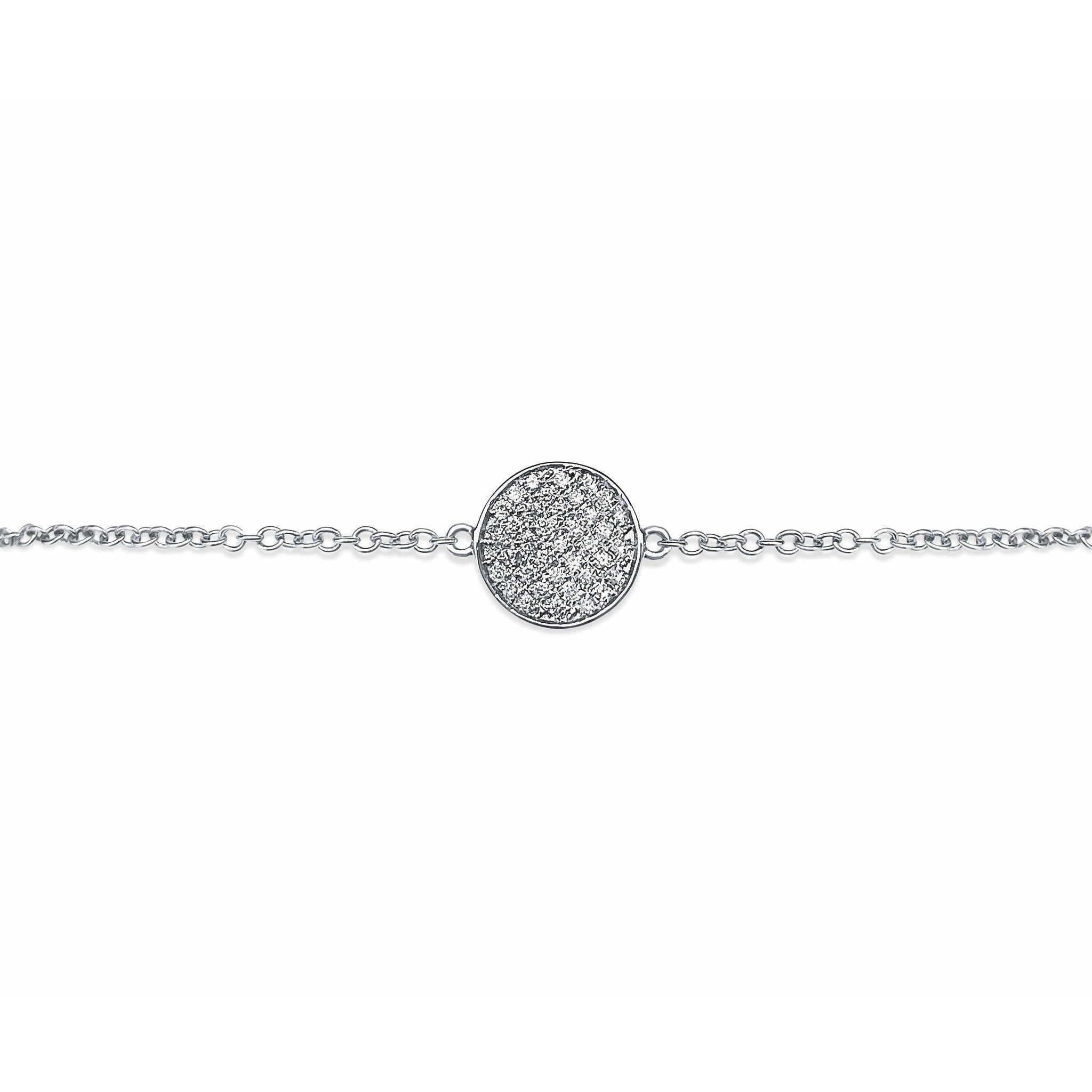 6mm - 9mm Round Diamond Disc Bracelet in 18K White Gold