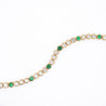 7 Carat Diamond and Emerald Bezel Set 14K Gold Tennis Bracelet